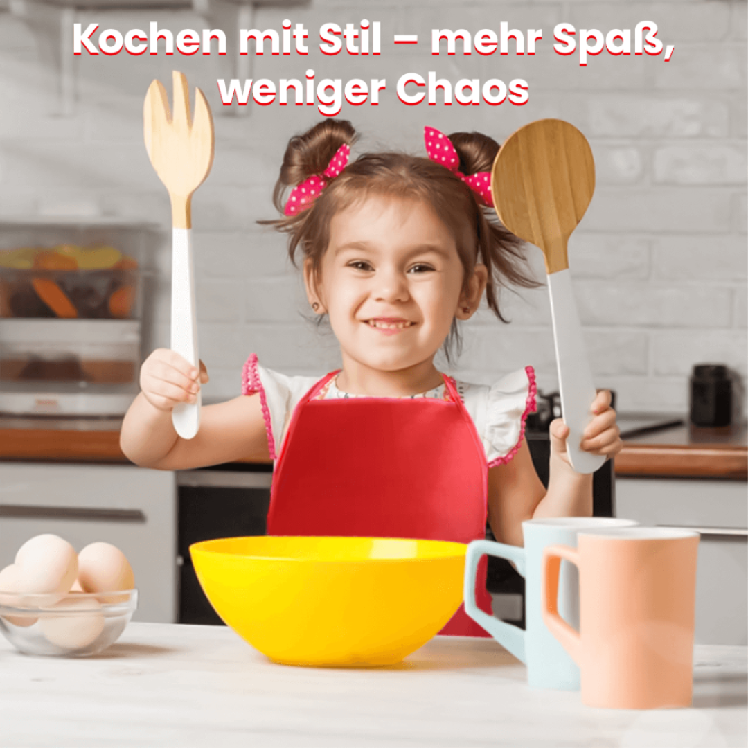 Minichef Outfit - stylische Schürze mit Kochhut für mehr Sauberkeit