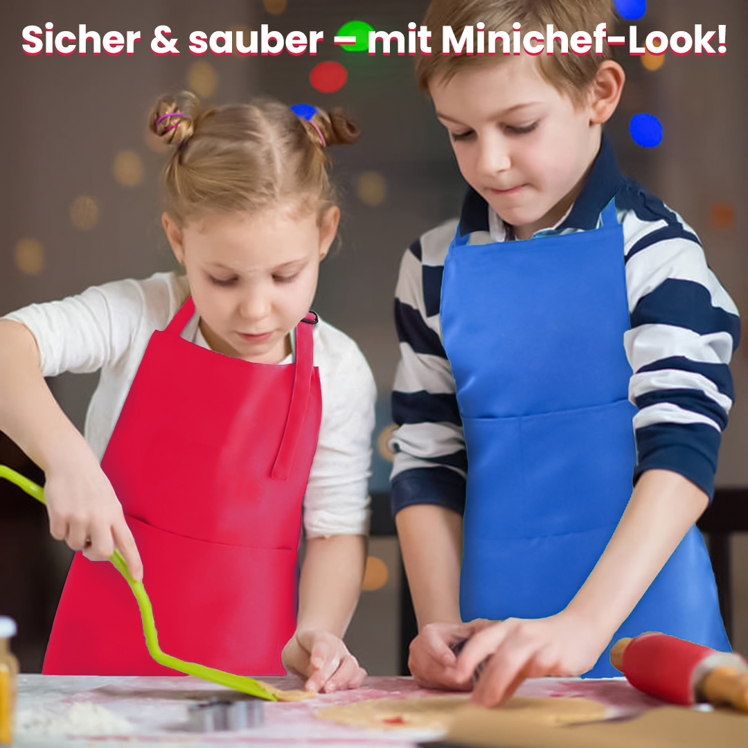 Minichef Outfit - stylische Schürze mit Kochhut für mehr Sauberkeit